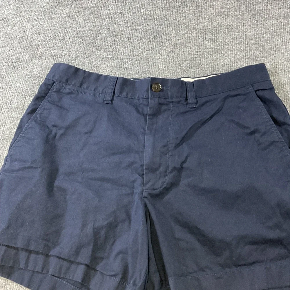 J.Crew Mens 5 Inch Inseam Chino Shorts Navy Blue Size 31 Cotton Summer Oarsman